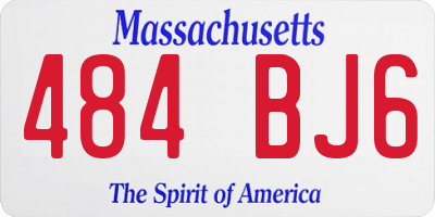 MA license plate 484BJ6