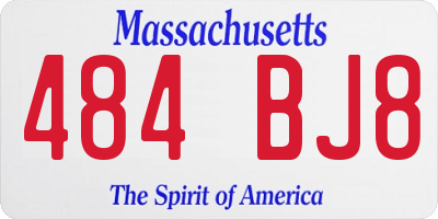 MA license plate 484BJ8