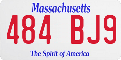 MA license plate 484BJ9