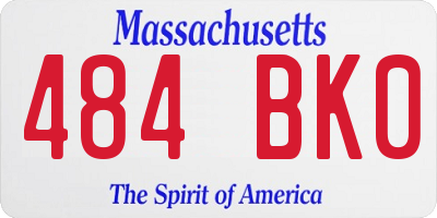 MA license plate 484BK0