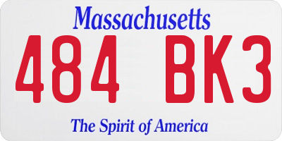 MA license plate 484BK3