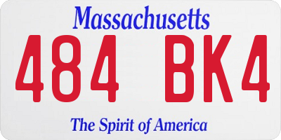 MA license plate 484BK4