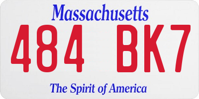 MA license plate 484BK7