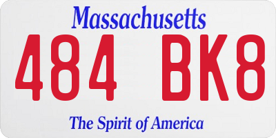 MA license plate 484BK8
