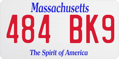 MA license plate 484BK9