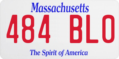 MA license plate 484BL0