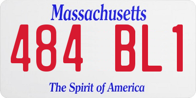 MA license plate 484BL1