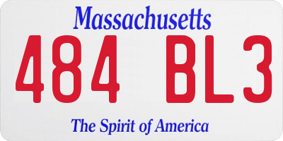 MA license plate 484BL3