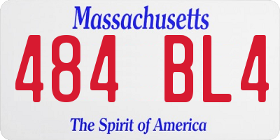 MA license plate 484BL4