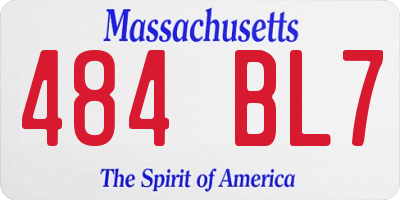MA license plate 484BL7