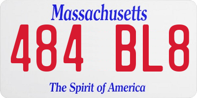 MA license plate 484BL8