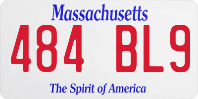 MA license plate 484BL9