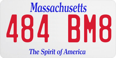 MA license plate 484BM8