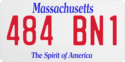 MA license plate 484BN1