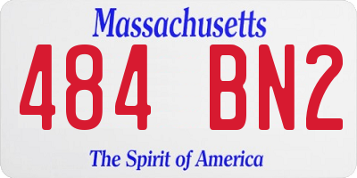 MA license plate 484BN2