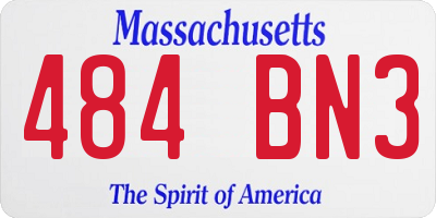 MA license plate 484BN3