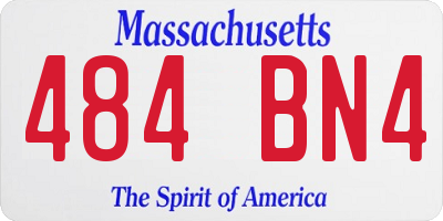 MA license plate 484BN4
