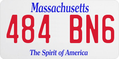 MA license plate 484BN6
