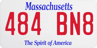 MA license plate 484BN8