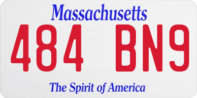 MA license plate 484BN9