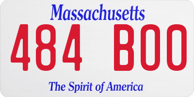 MA license plate 484BO0