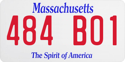 MA license plate 484BO1