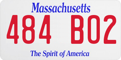 MA license plate 484BO2