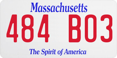 MA license plate 484BO3