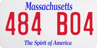 MA license plate 484BO4