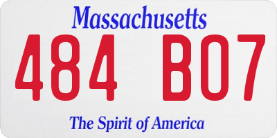 MA license plate 484BO7