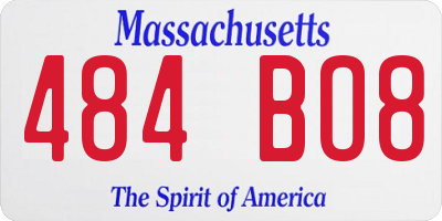 MA license plate 484BO8