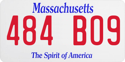MA license plate 484BO9