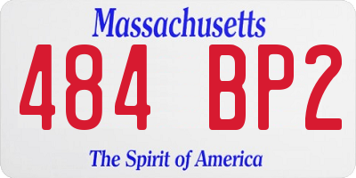 MA license plate 484BP2
