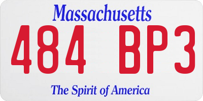 MA license plate 484BP3