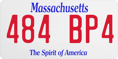 MA license plate 484BP4