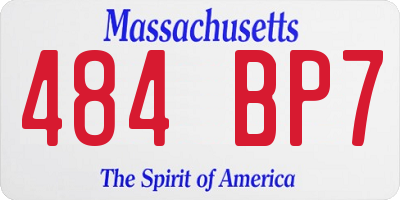 MA license plate 484BP7