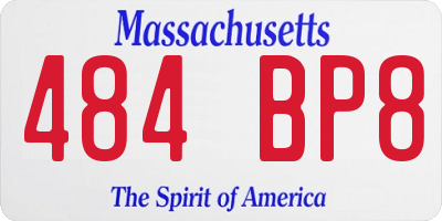 MA license plate 484BP8