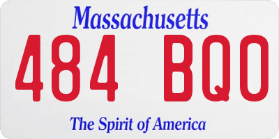 MA license plate 484BQ0