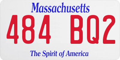 MA license plate 484BQ2