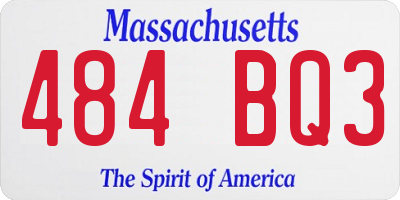 MA license plate 484BQ3