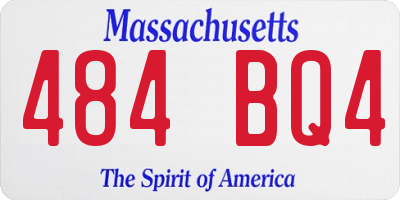 MA license plate 484BQ4
