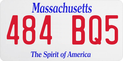 MA license plate 484BQ5