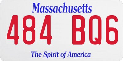MA license plate 484BQ6