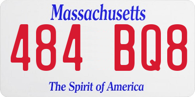 MA license plate 484BQ8