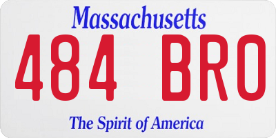 MA license plate 484BR0