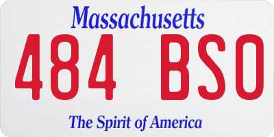 MA license plate 484BS0