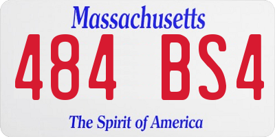 MA license plate 484BS4
