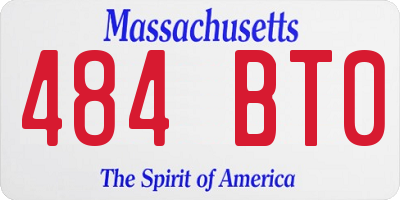 MA license plate 484BT0