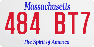 MA license plate 484BT7