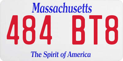 MA license plate 484BT8